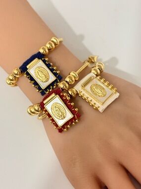 Handmade Guadalupe Bracelet Gold Pendant Bracelet